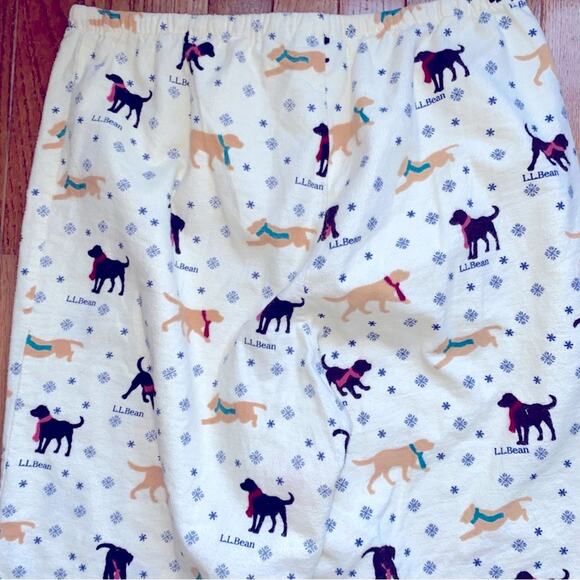 LL Bean Retriever Dog Print Flannel Pajama Pant Lounge Pant MED EUC - Picture 12 of 14